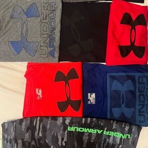 Under Armour Kids Short Sleeve Tees - Red, Blue, Gray, Black, youth XL